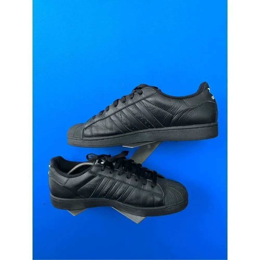 Adidas Superstar 2 Mens Size 11.5 Black Shoes Sneakers Shell Toe Athletic 677660